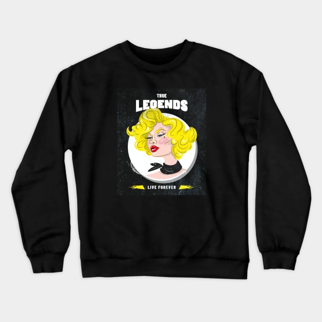 Legends Never Die Crewneck Sweatshirt by Unique Treats Designs